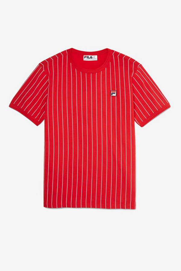 Fila Guillo Men's Tee - Red/White,NZ 192-15042